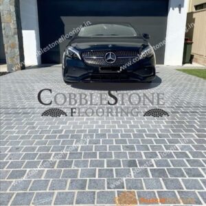 Black Granite Machine Cut Cobble Stone Car Parking Flooring Stone