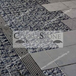 Black Rough Textured Landscape Cobble Stone Flooring