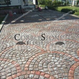 Dark Grey Quartzite With Red Sandstone Landscape Cobble Stone Flooring