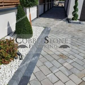 Light Grey Long Brick Paver Landscape Cobble Stone Flooring