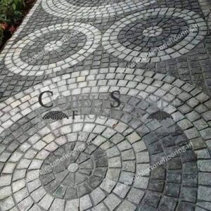 Light and Dark Grey Stone Outdoor Landscape Flooring Cobble Stone