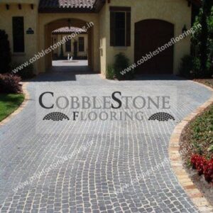 Lime Black Stone Outdoor Flooring Cobble Stone