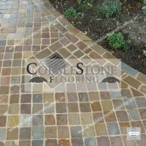 Multi Colored Stone Garden Walkway Flooring Cobble Stone