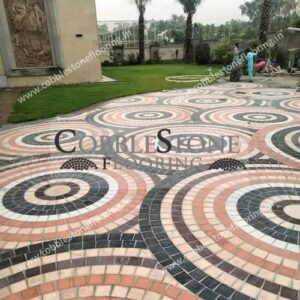 Red Black Yellow Stone Landscape Flooring Cobble